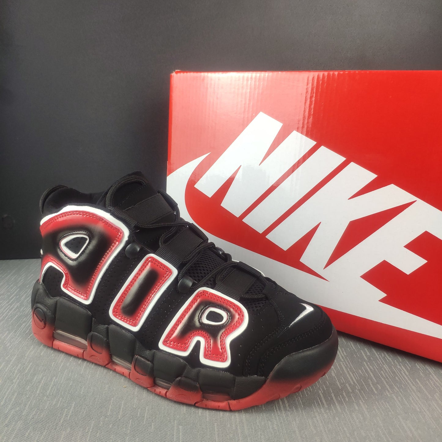 NIKE AIR MORE UPTEMPO "WHITE LASER CRIMSON"